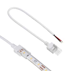 12 in. 2-Pin IP67 Outdoor LED Wire Lead Strip Connector Cord (2-Pack)