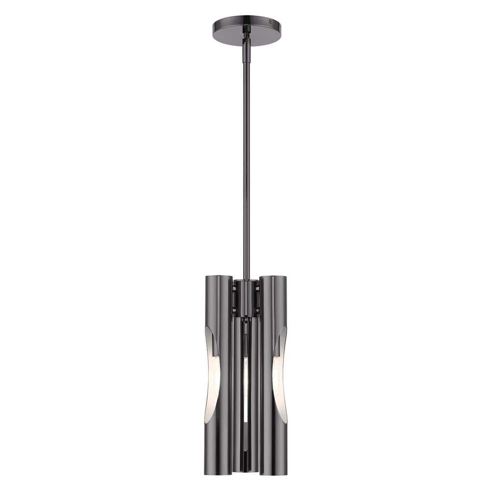 Acra Minimalist 3-Light Black Chrome Pendant Chandelier
