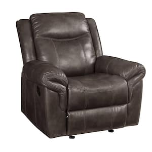 Lydia Brown Leather Aire Leather Glider Recliner Set of 1