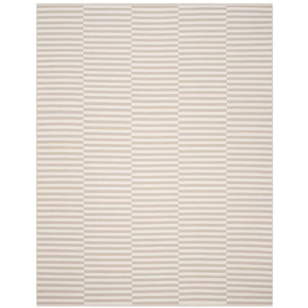Montauk 10 ft. x 14 ft. Ivory/Light Gray Striped Area Rug