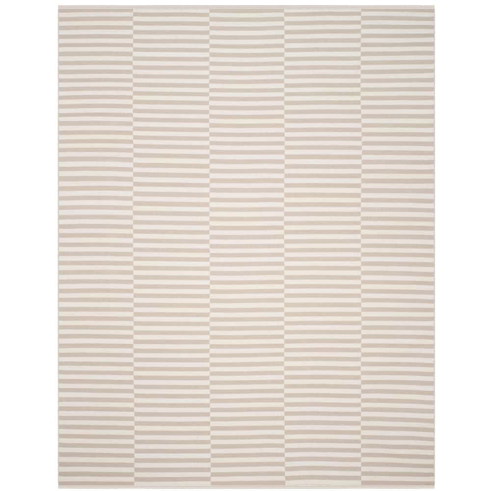 Coastal Charm Gray Cotton 8' x 10' Flat Weave Area Rug