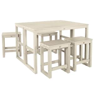 Monroe Modern Whitewash Counter Height Balcony Stool/Table 6-Piece Set