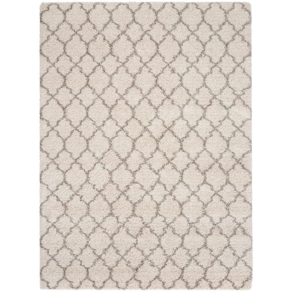 Amore Cream 8 ft. x 11 ft. Shag Contemporary Area Rug