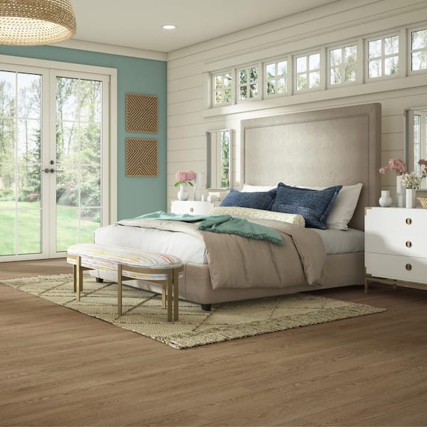 Liz Marie's Greige Retreat 20-MIL x 7 in. x 48 in. Glue Down Waterproof Luxury Vinyl Plank (42 sq. ft./CTN)