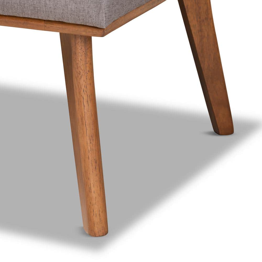Odessa Mid-Century Modern Grey and Walnut 2-Piece Dining Nook Set