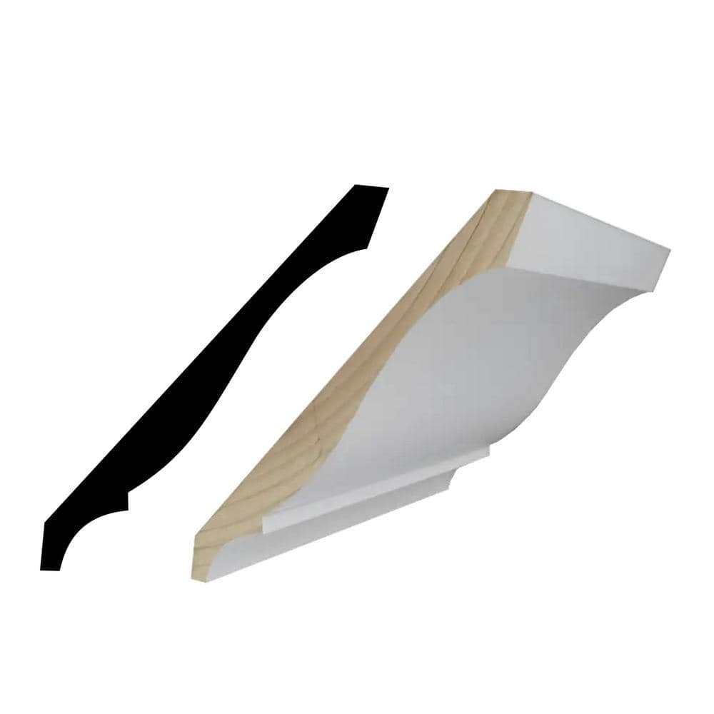 Primed Finger-Jointed Pine Crown Molding 96 in. 3-Piece Set