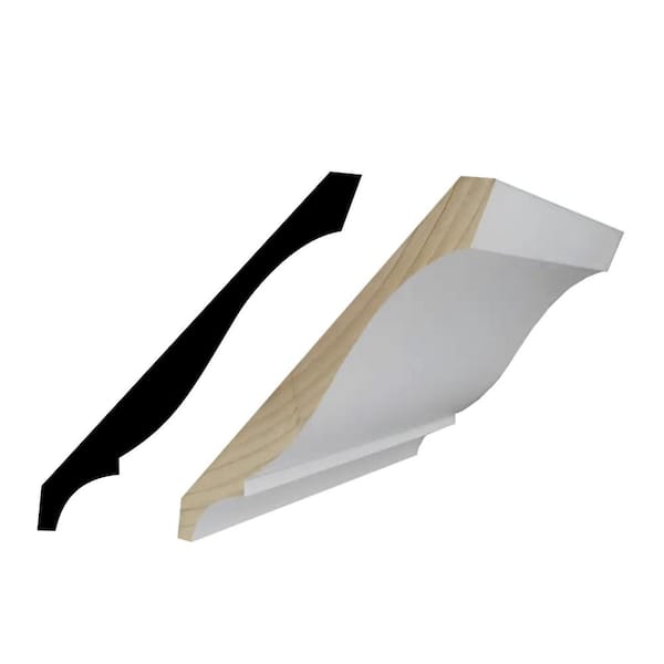 RMC M45 9/16 in. D x 5-1/4 in. W x 96 in. L Primed Finger-Joined Pine Crown Molding 3-Pieces 24 ft. Total