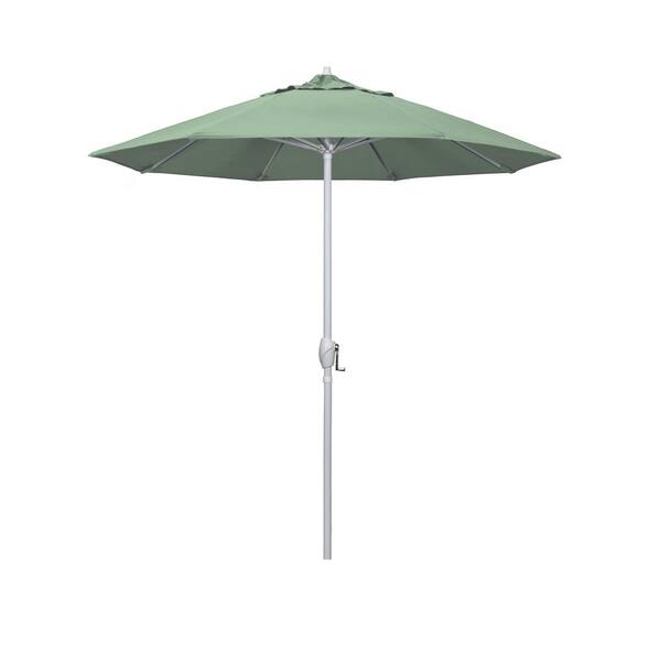 California Umbrella 7.5 ft. Matted White Aluminum Market Patio Umbrella Auto Tilt in Spa Pacifica