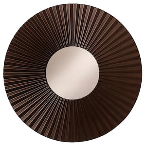 Medium Round Espresso Classic Mirror (24 in. H x 24 in. W)