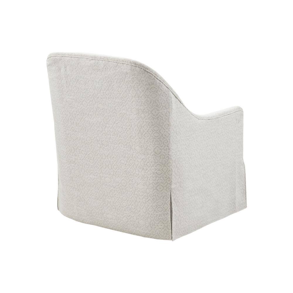 Black Fabric Swivel Glider Chair with Lumbar Pillow