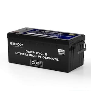 24V 100Ah BMS LiFePO4 Self-Heating Deep Cycle Lithium Battery, Over 5000 Cycles, Backup Power for Off-Grid System