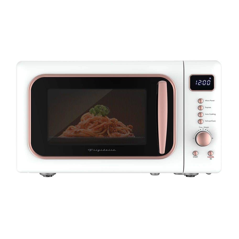 0.7 cu. ft. Retro Countertop Microwave Oven, 700 W in White with Rose-Gold Accents price history on PriceWatchPro