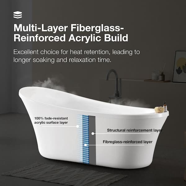 Clear Acrylic Bathtub Caddy Tray with Raised Edge