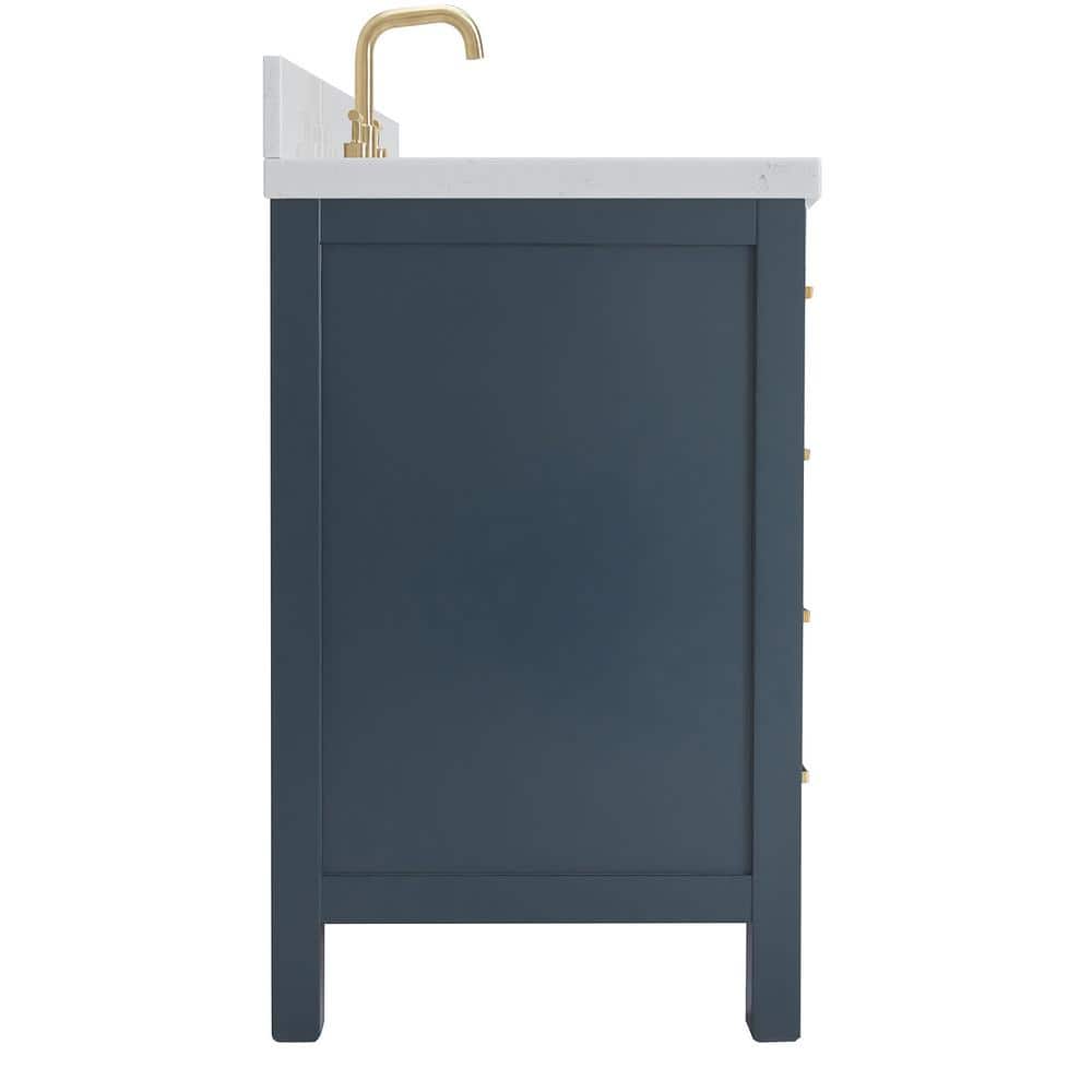 Midnight Blue 36" Freestanding Vanity with Quartz Top