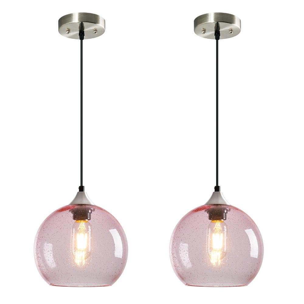 60w 2-Light Pink Glass Pendant Lights for Kitchen Island Bedroom Living Dining Room price history on PriceWatchPro