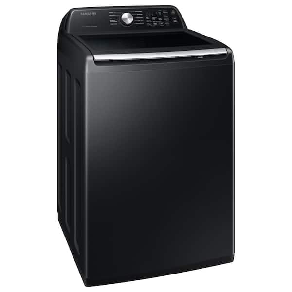 Samsung - 4.7 cu. ft. Large Capacity Smart Top Load Washer in Brushed Black with Impeller and Active WaterJet