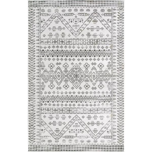 nuLOOM Frances Moroccan Light Gray 8 ft. x 10 ft. Area Rug