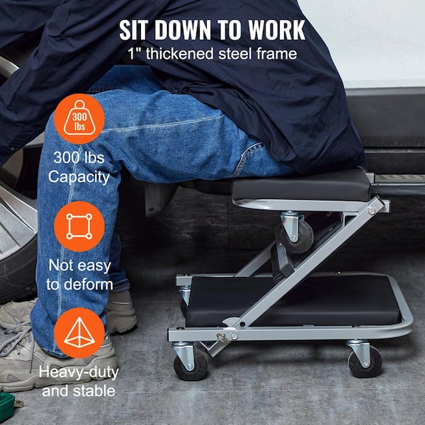 SKYSHALO 300 lbs. Capacity Z-Creeper Seat, 2-in-1 Rolling