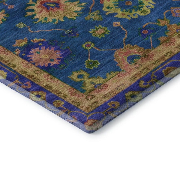 Mayfield Premium Machine Washable Abstract AMF2046 Blue 5 ft. x 7 ft. 6 in. Area Rug
