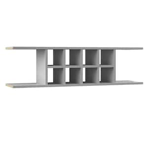 Shaker 48 in. W x 11.25 in. D x 13.5 in. H Assembled Wall Shelf in Dove Gray with Configurable Shelves & Dividers