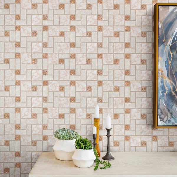 Academy Beige 11-3/4 in. x 11-3/4 in. Porcelain Mosaic Tile (9.8 sq. ft./Case)