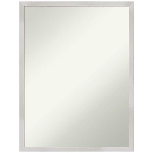 Amanti Art Svelte Silver 19.5 in. x 25.5 in. Non-Beveled Modern Rectangle Wood Framed Wall Mirror in Silver