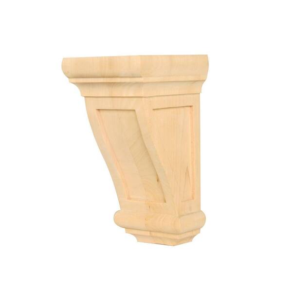 Waddell WADCR322 9-1/2 in. x 5-3/4 in. x 4-3/4 in. Basswood Mission Corbel