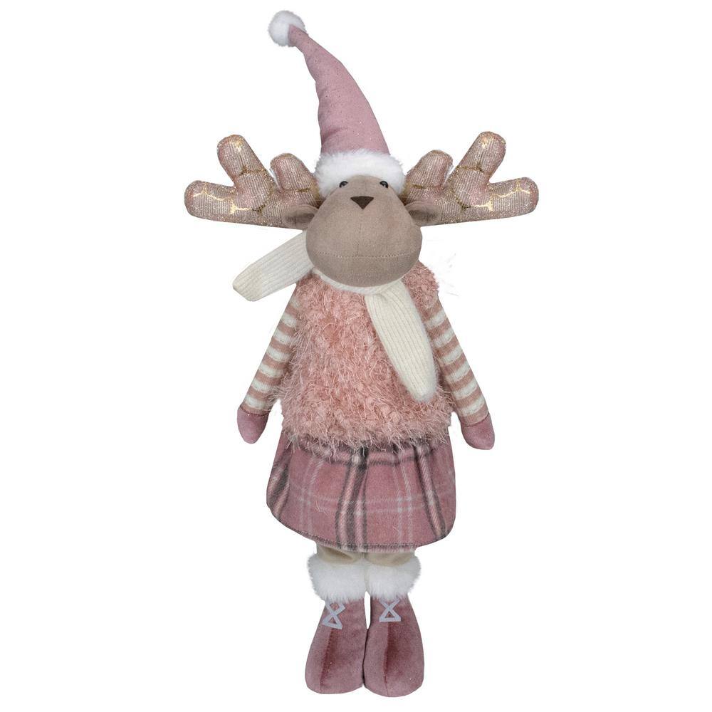 Northlight 26 in. Pink and Beige Standing Girl Moose Christmas Tabletop  Figurine 34313213 - The Home Depot