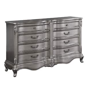 Ariadne Antique Platinum Finish 8-Drawer 68 in. Dresser