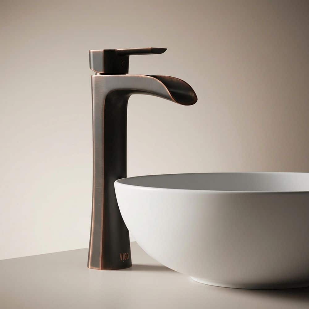 VIGO Niko Single Handle Single-Hole Bathroom Vessel Faucet Set