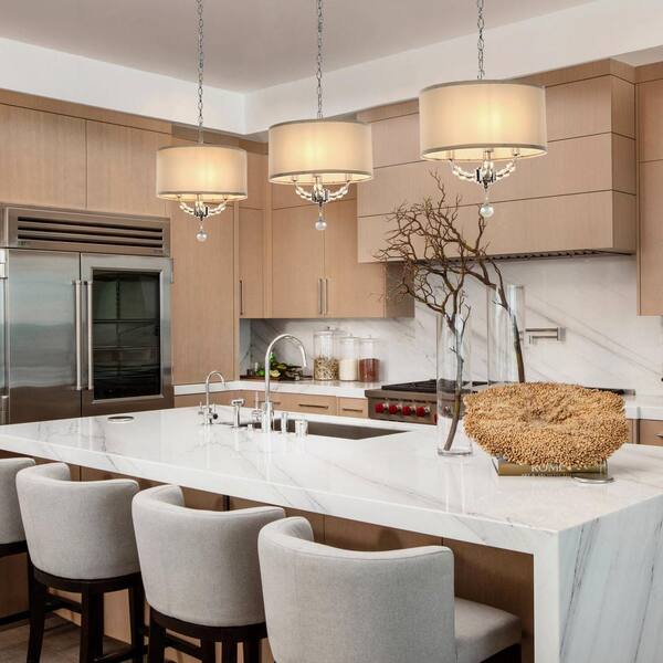 Have a question about TOZING 3Light Modern Cottage Drum Organza Fabric