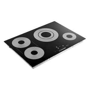 30 in. Electric Ceramic Glass Cooktop with 4 Elements, Triple Zone Element, Sync Burners in Black