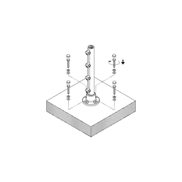 Dolle Prova PA22b Galvanized Steel Hex Screw Post Anchors (4-Piece)
