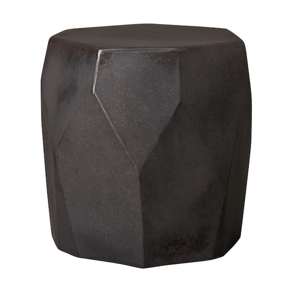 Emissary 18 in. H Gunmetal Heptagon Ceramic Garden Stool