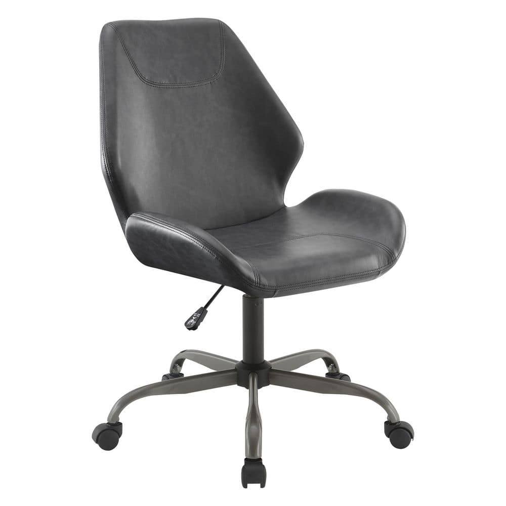 Topanga Faux Leather Adjustable Height Titanium Finish Base Task Chair in Black price history on PriceWatchPro
