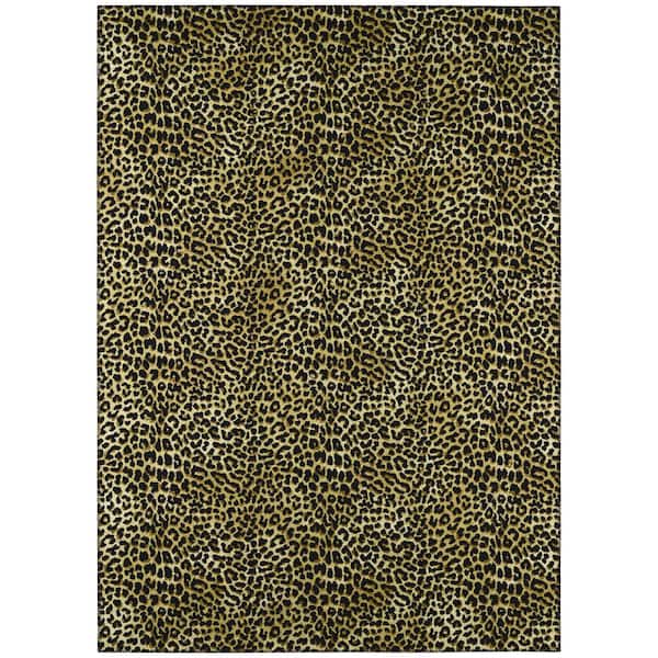 Addison Rugs Kruger Gold 3 ft. x 5 ft. Animal Print Area Rug