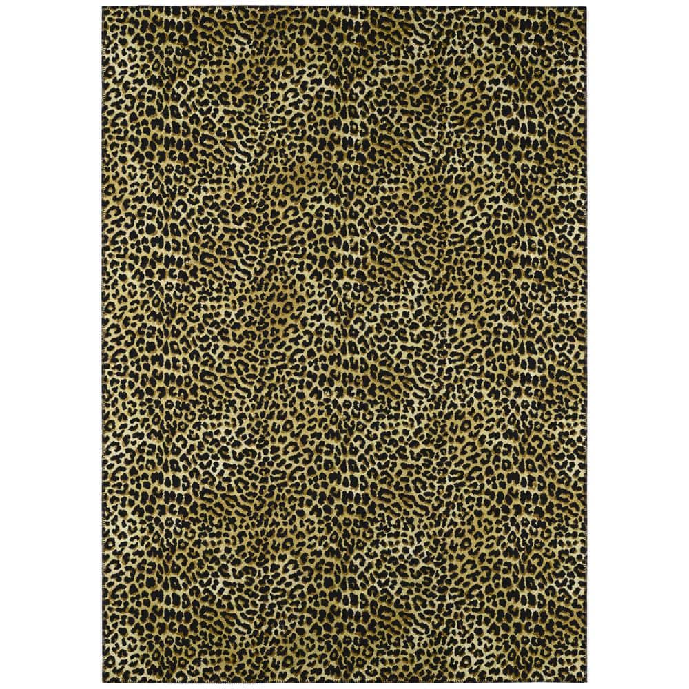 Addison Rugs Kruger Gold 5 ft. x 7 ft. 6 in. Animal Print Area Rug ...