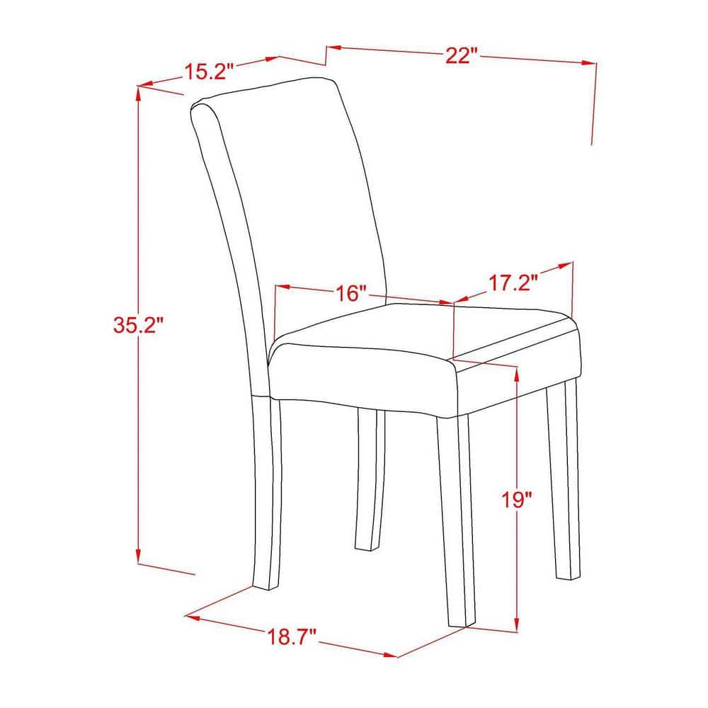 Cherry Round Dining Table with 4 Baked Bean PU Leather Chairs