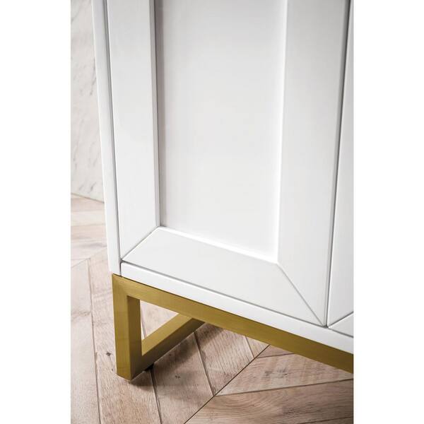 Columbia 24 Single Vanity Cabinet in Glossy White with Radiant Gold B
