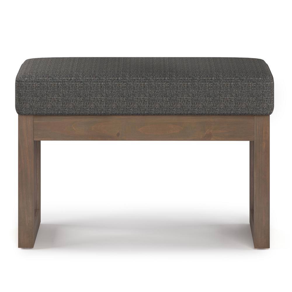 Ebony Tweed Upholstered Solid Wood Entryway Bench