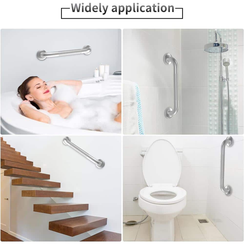 12-inch Stainless Steel Wall Mounted Anti-Slip Grab Bars (2-Pack)