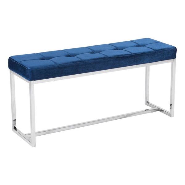 ZUO Synchrony Cobalt Blue velvet Bench
