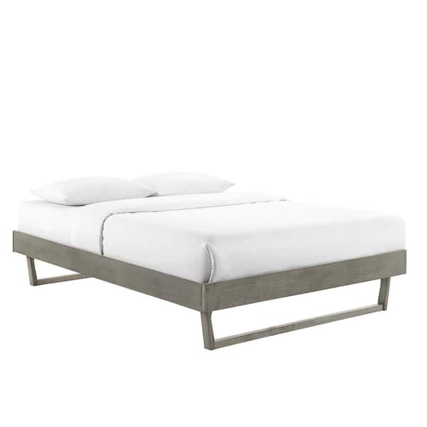 MODWAY Billie in Gray Twin Wood Platform Bed Frame