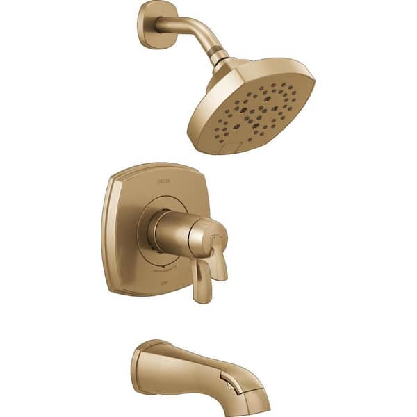 Delta Stryke TempAssure 1-Handle Wall Mount 5-Spray Tub and Shower Faucet Trim Kit in Champagne Bronze (Valve Not Included)