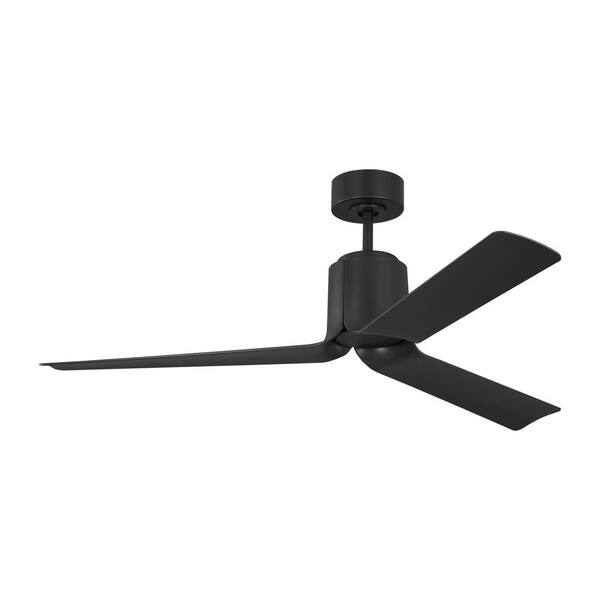 Generation Lighting - Fan Peel Smart 52 in. Indoor/Outdoor Midnight Black Standard Downrod Mount Ceiling Fan with LED Light Kit and Remote