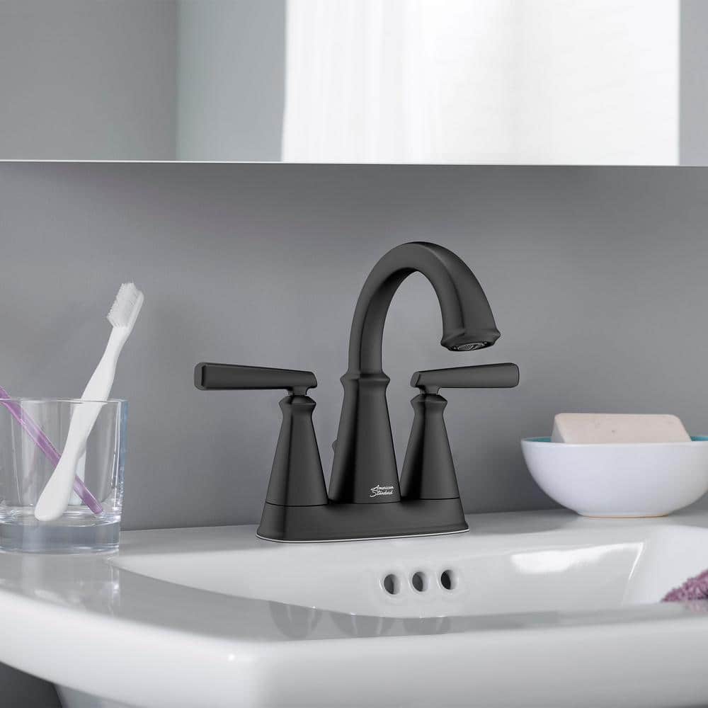 Edgemere Matte Black Brass 4-Inch Centerset 2-Handle Bathroom Faucet