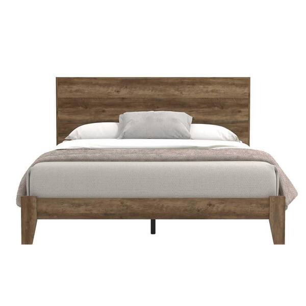 Layton Knotty Oak Wood Frame Queen Platform Bed with Headboard (84.0 in. x  64.2 in. x 40.2 in.)