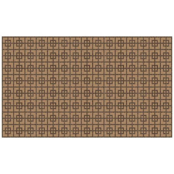 Bungalow Flooring FlorArt Geo Squares Khaki II 3x5 Low Profile Floor