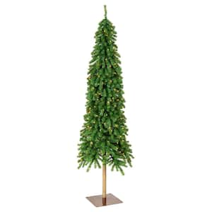 6.5ft. Grand Alpine Pencil Slim Artificial Christmas Tree with Clear Lights