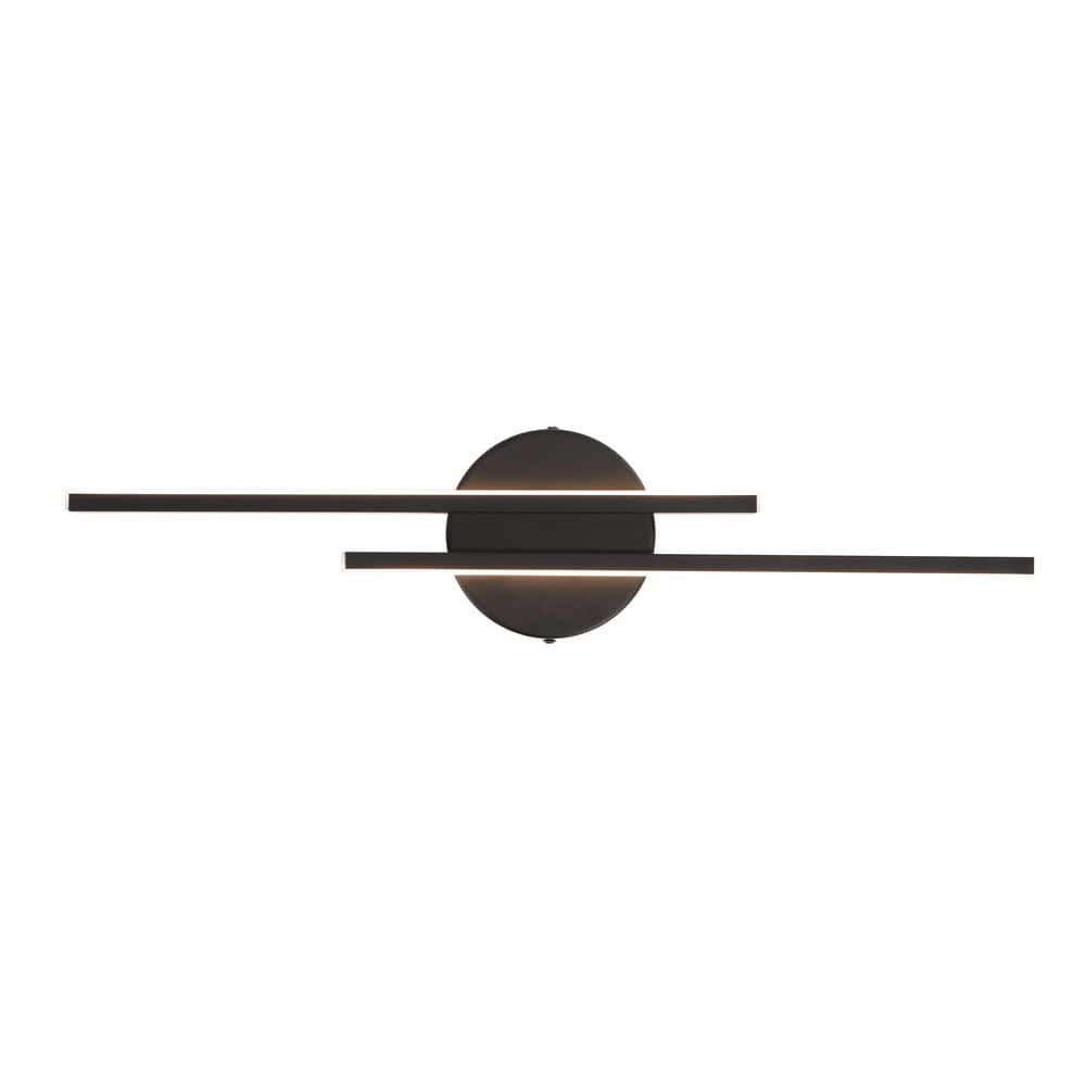 21.4 in. 2-Light Matte Black Modern Integrated LED Vanity Light Bar for Bathroom price history on PriceWatchPro